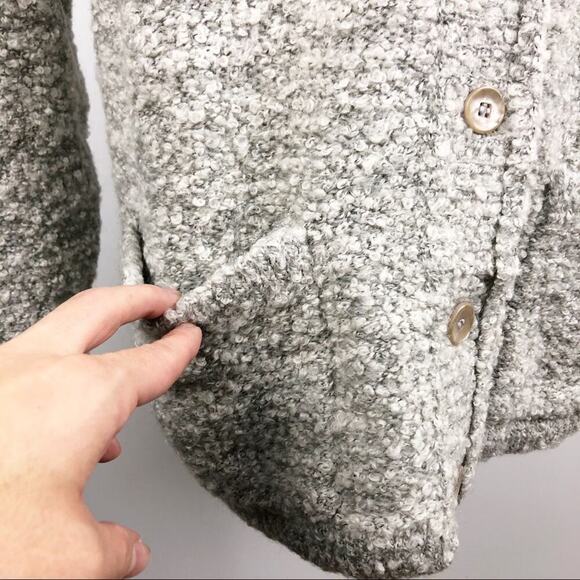 Le Moda Gray Wool Blend Button Up Coat Large - Picture 5 of 16